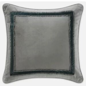 Waterford Linens Ansonia 14-Inch Square Throw Pillow in Pewter NWT